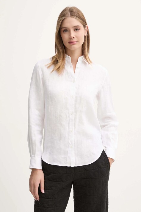 Льняная рубашка Vilebrequin FONDANT цвет белый regular классический воротник FONU3U00