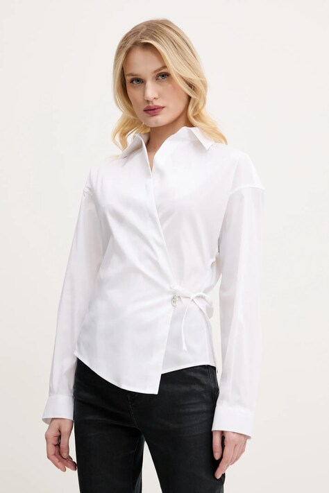 Diesel bluza C-DELPHI SHIRT femei, culoarea alb, neted, A16844.0IMAL