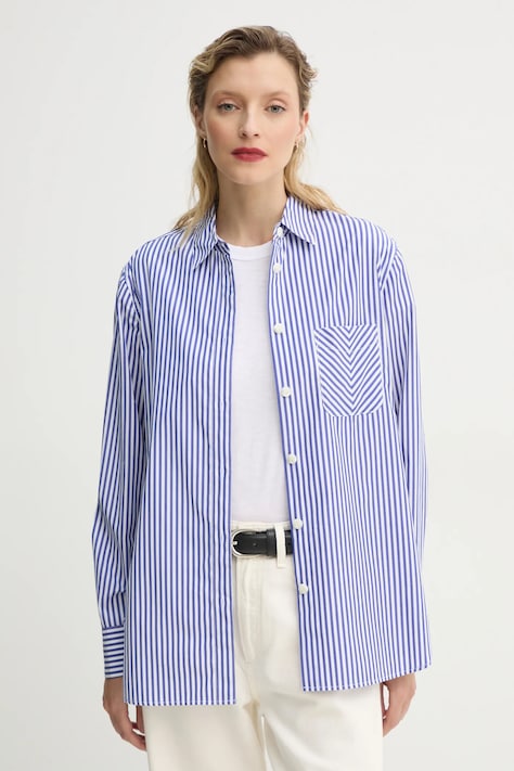 Хлопковая рубашка Rag & Bone женская цвет белый regular классический воротник WAW22FA050ZE50