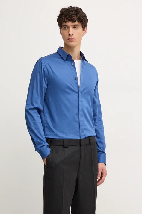Armani Exchange camasa barbati, cu guler clasic, slim