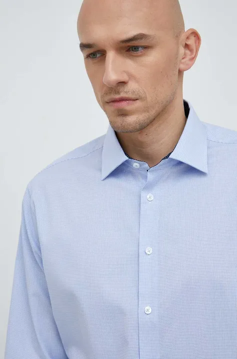 Seidensticker koszula bawełniana Shaped męska kolor niebieski regular