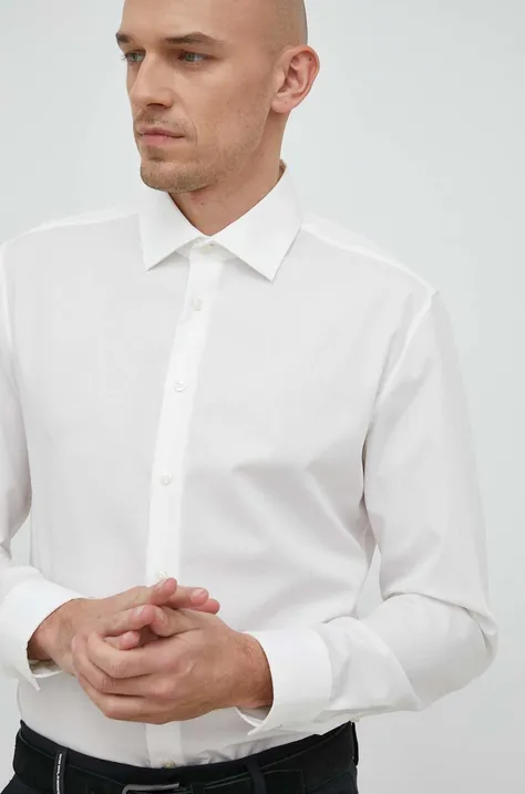 Βαμβακερό πουκάμισο Seidensticker ανδρικό, χρώμα: μπεζ
