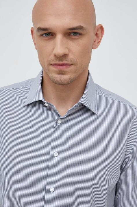 Seidensticker koszula bawełniana męska kolor niebieski regular 01.693640