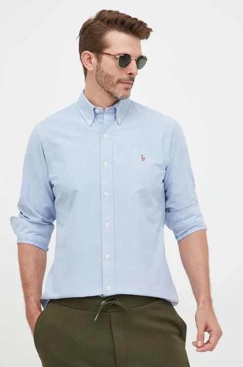 Pamučna košulja Polo Ralph Lauren za muškarce, regular, o button-down ovratnikom, 710792041