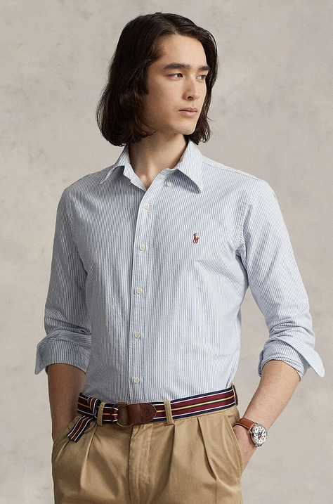 Бавовняна сорочка Polo Ralph Lauren чоловіча regular комір button-down 710792041