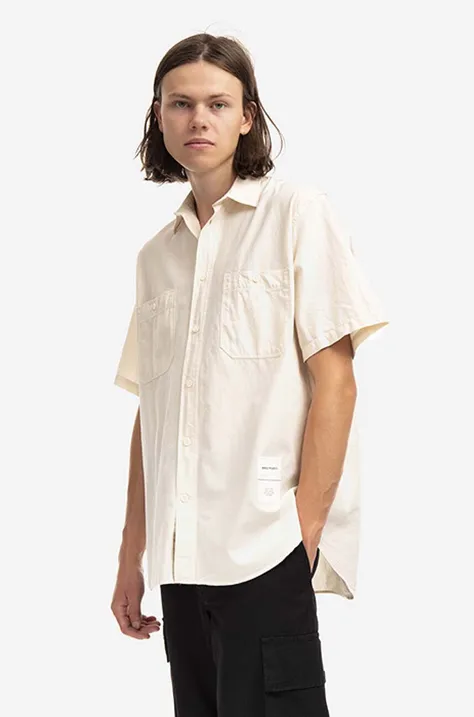 Norse Projects cotton shirt Silas Chambray men's beige color