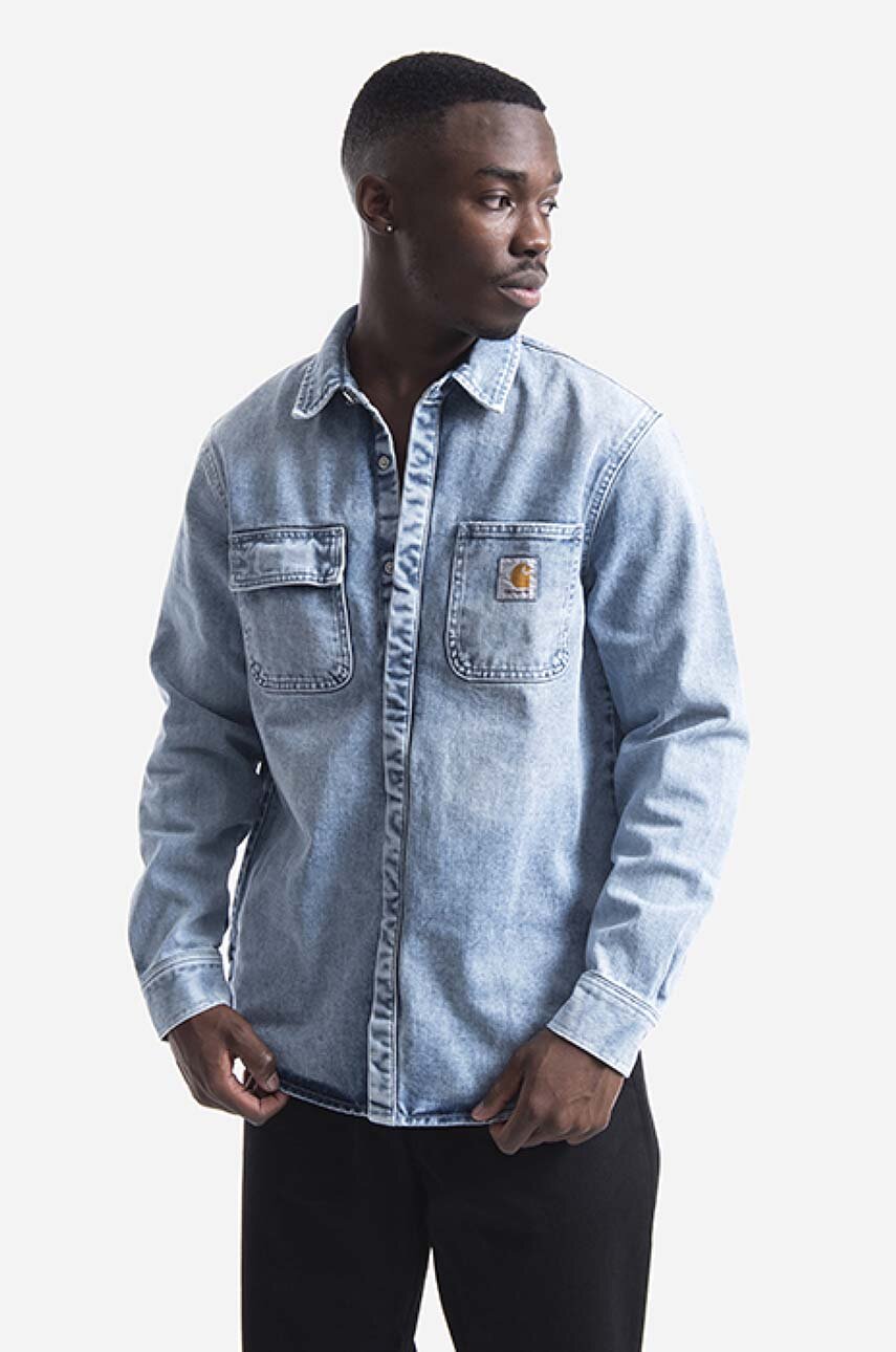 Carhartt WIP kurtka jeansowa Sali męska kolor niebieski I029212.BLUE.LIGHT-BLUE.LIGHT