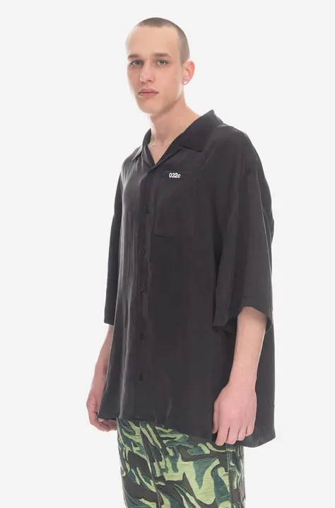 032C koszula męska kolor czarny relaxed SS23.W.0070-BLACK