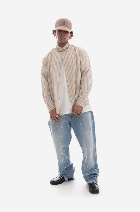 Ader Error cotton shirt men's beige color