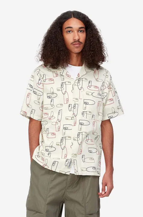 Βαμβακερό πουκάμισο Carhartt WIP Sumor ανδρικό, χρώμα: μπεζ