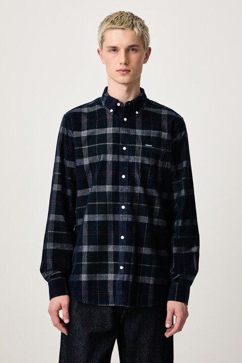 Barbour Koszula męska sztruksowa Blair Tailored Shirt multicolor w kratkę MSH4986