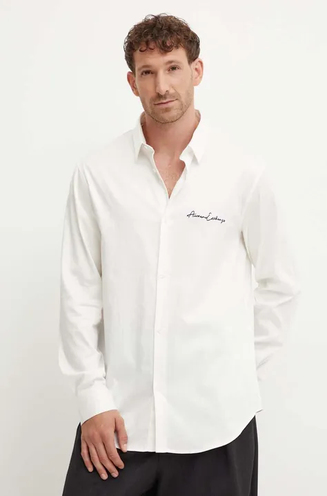 Košeľa Armani Exchange pánska, biela farba, regular, s klasickým golierom, 8NZC99 ZN10Z
