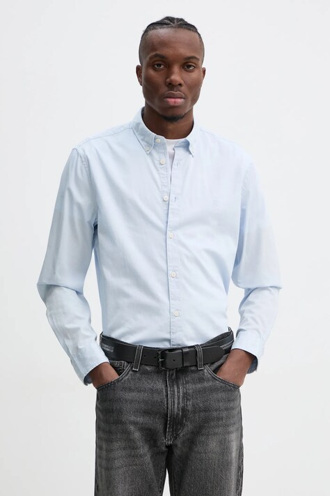 Bavlněná košile Marc O'Polo modrá barva, regular, s límečkem button-down, B21726842342