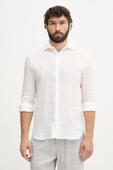 MC2 Saint Barth koszula męska biała gładka PAMP001