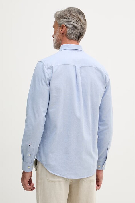 U.S. Polo Assn. сорочка чоловіча бавовняна PEACHED OXFORD LS — фото 3