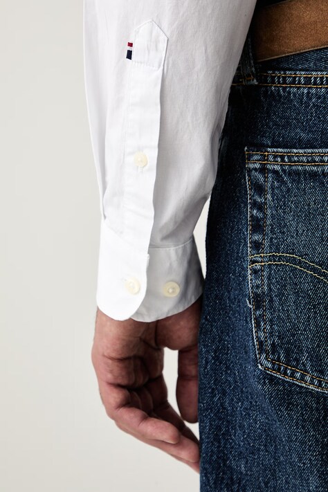 U.S. Polo Assn. сорочка чоловіча бавовняна STRETCH COTTON POPLIN — AA00-KDMZZP, білий — фото 6