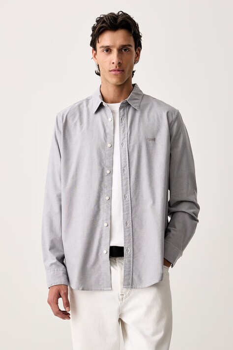 Levi's koszula oxford męska bawełniana BATTERY HOUSEMARK STANDARD szara w paski 0085A