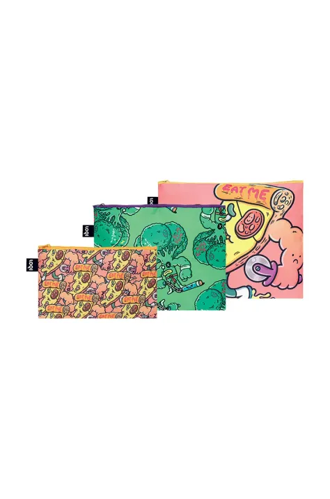 LOQI zestaw kosmetyczek Brosmind 3-pack kolor multicolor