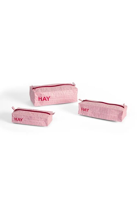 HAY zestaw saszetek Candy Mono Wash Bag 3-pack kolor różowy