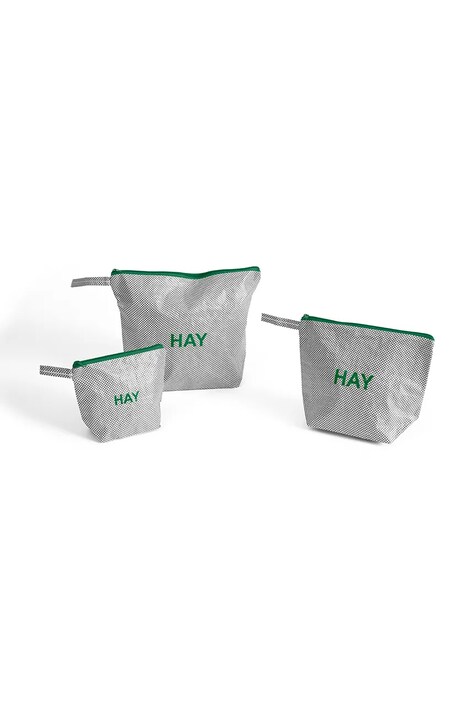 HAY zestaw saszetek Candy Mono Wash Bag 3-pack kolor szary