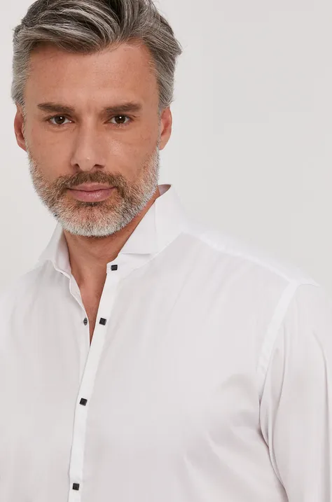 Karl Lagerfeld Koszula bawełniana 500699.605006 męska kolor biały regular