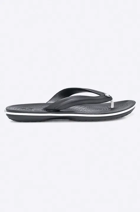 Crocs șlapi Crocband Flip femei, culoarea negru, cu toc plat 11033