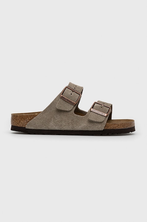 Παντόφλες σουέτ Birkenstock Arizona BS γυναικείες, χρώμα: καφέ, 51463