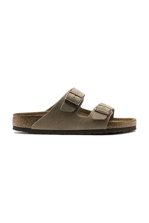 Semišové pantofle Birkenstock Arizona BS dámské, hnědá barva, 51463