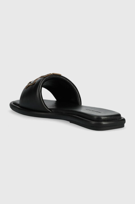 Шкіряні шльопанці Tory Burch Double T Sport Slide — AA00-KLD043, чорний — фото 3