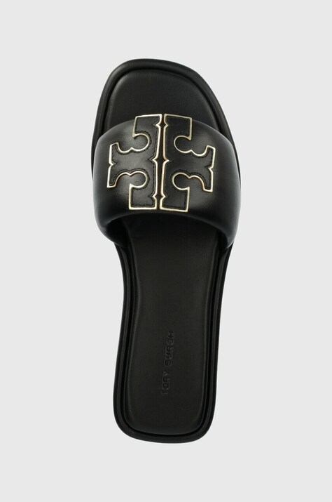 Шкіряні шльопанці Tory Burch Double T Sport Slide — AA00-KLD043, чорний — фото 4