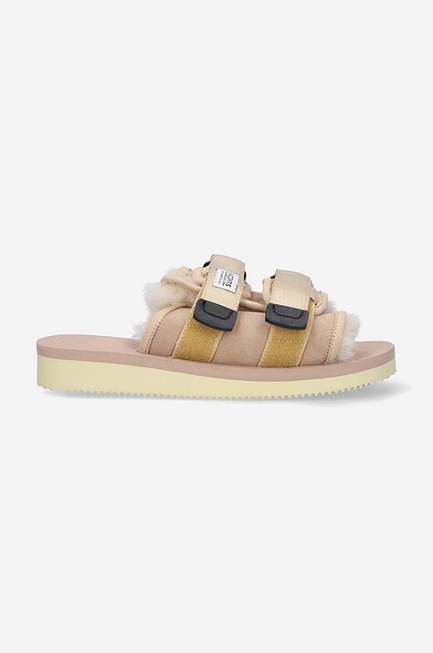 Suicoke klapki damskie kolor beżowy MOTO.M2AB.BEIGE-BEIGE