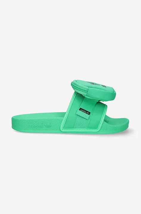 adidas Originals papuci Pouchylet femei, culoarea verde GZ4330-green