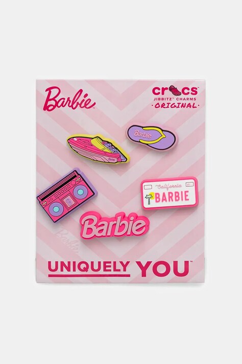 Crocs przypinki do obuwia dziecięce Barbie Retro 5 Pck 5-pack kolor różowy 10015775