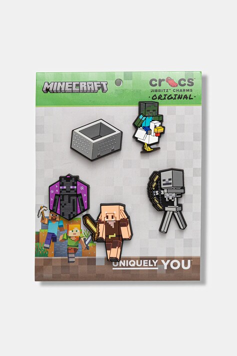 Připínačky na dětské boty Crocs Minecraft 5 Pack 5-pack šedá barva, 10014539