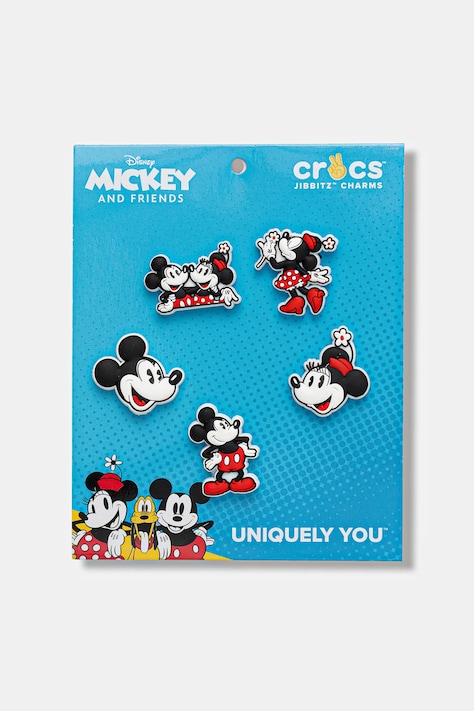 Crocs butoane încălțăminte pentru copii Mickey and Minnie PVC 5Pck 5-pack culoarea roșu, 10015116