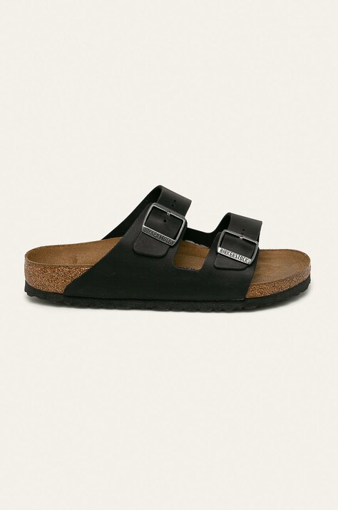 Birkenstock slapi de piele Arizona SFB barbati, culoarea negru