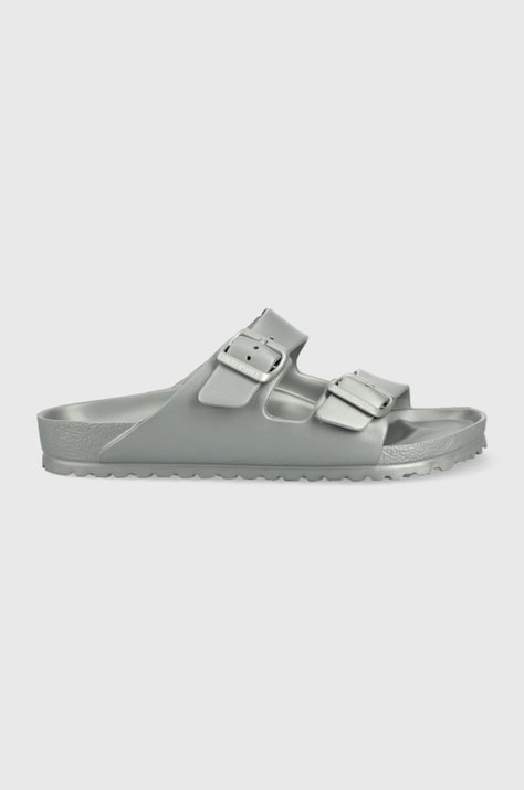 Pantofle Birkenstock Arizona Eva pánské, stříbrná barva