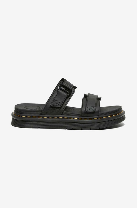 Dr. Martens leather sliders Chilton men's black color