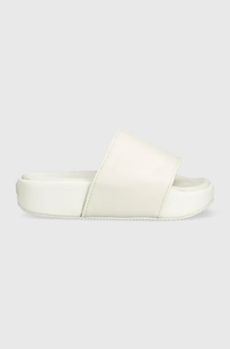 Kožne natikače adidas Originals Y-3 Slide boja: bijela, FZ6402-white