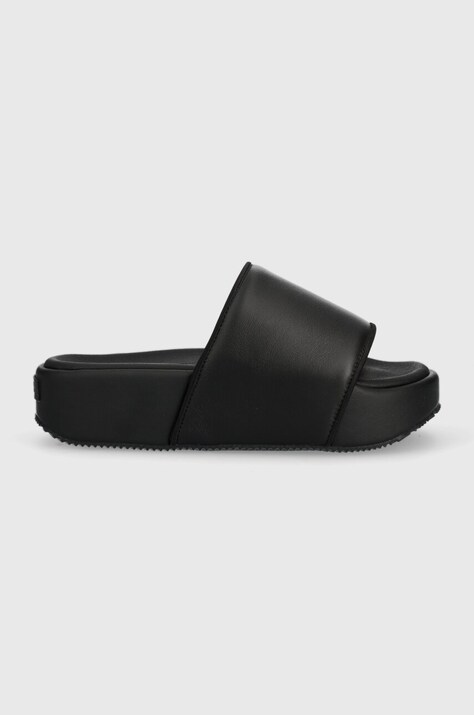 Δερμάτινες παντόφλες adidas Originals Y-3 Slide χρώμα: μαύρο