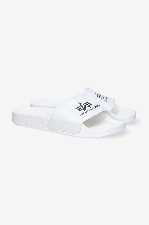 Šľapky Alpha Industries Slider 106956.09-white, biela farba