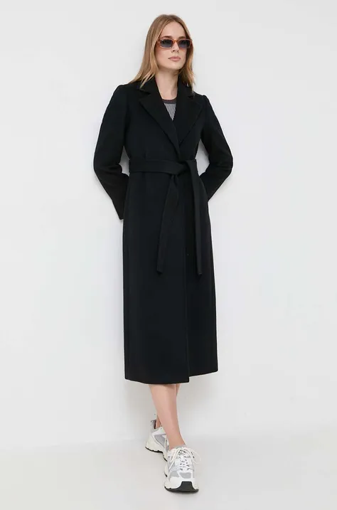 Вовняне пальто MAX&Co. колір чорний перехідний