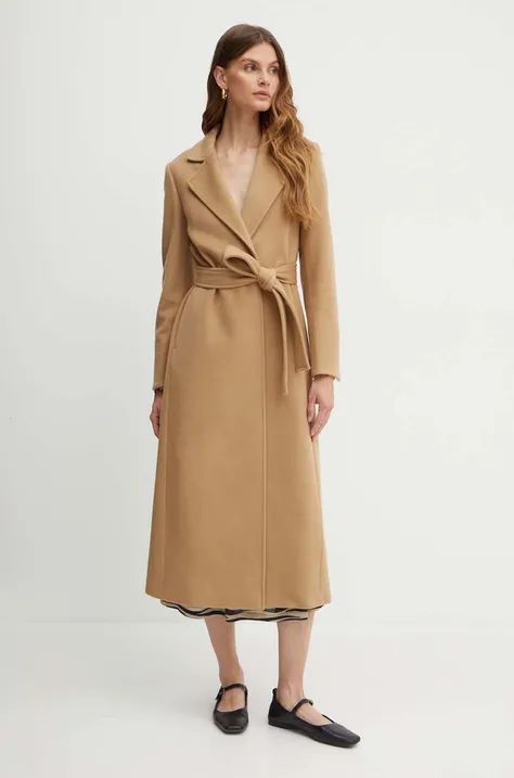Μάλλινο παλτό MAX&Co. χρώμα: μπεζ, 2418011034200