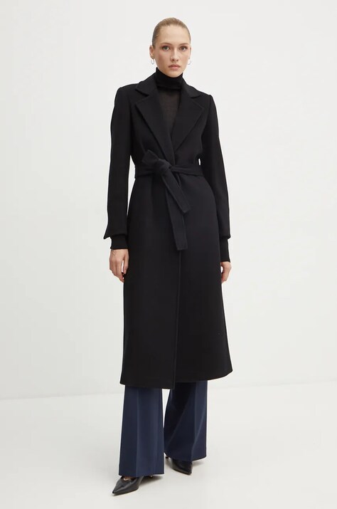 MAX&Co. palton de lana culoarea negru, de tranzitie, desfacut, 2418011034200