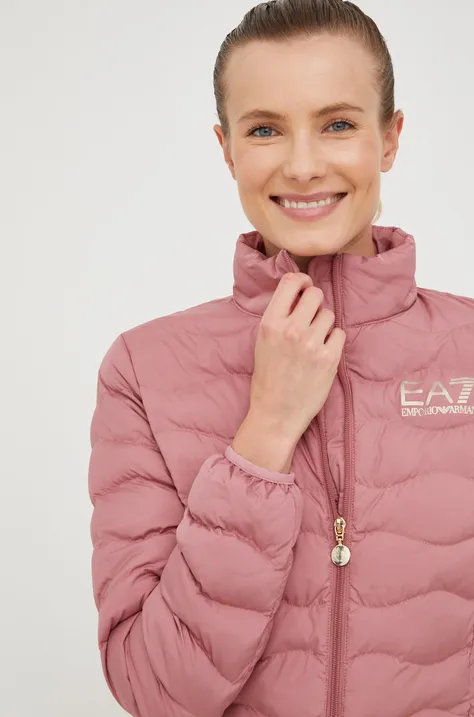EA7 Emporio Armani kurtka damska kolor różowy przejściowa