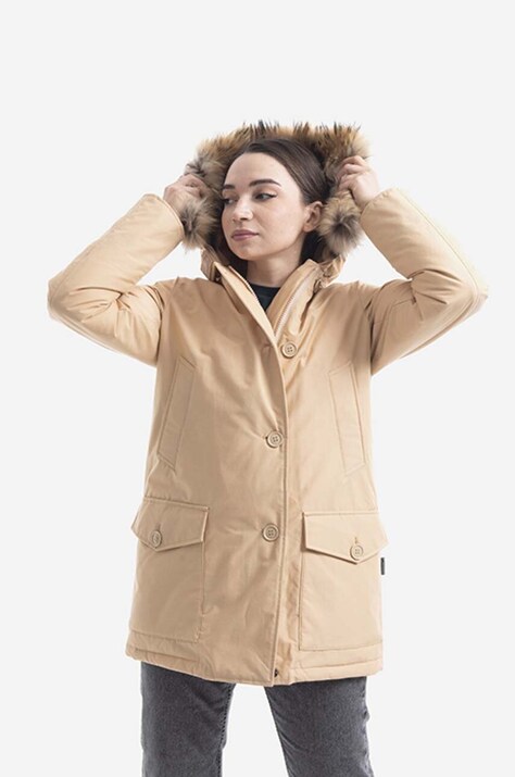 Woolrich down jacket Arctic women's beige color