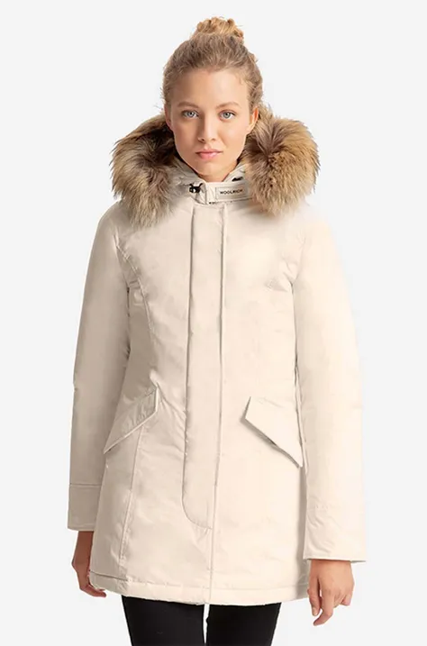 Woolrich kurtka puchowa Luxur damska kolor beżowy zimowa CFWWOU0541FRUT0573-840
