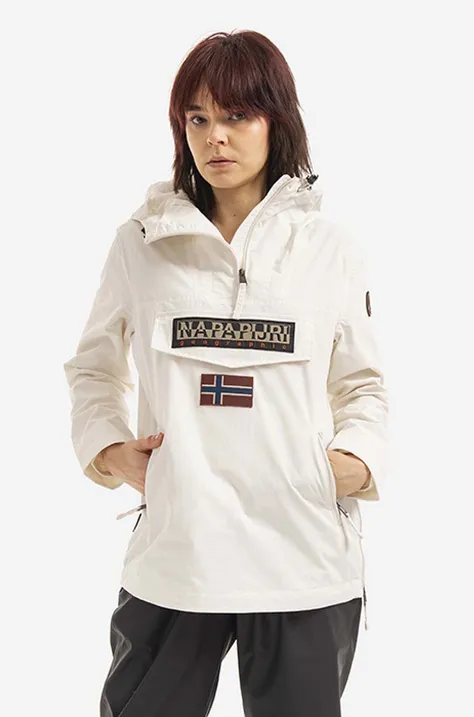 Kišna jakna Napapijri za žene, boja: bijela, za prijelazno razdoblje, NA4G7F.N1A-N1A