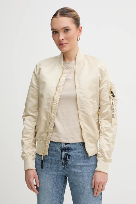 Alpha Industries bomber jacket MA-1 VF LW women’s beige color