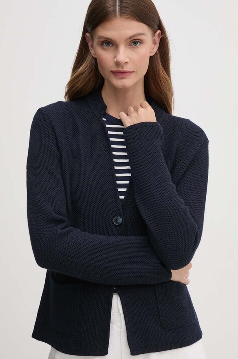 United Colors of Benetton cardigan din amestec de lana culoarea albastru marin, 1235D6934